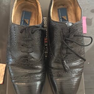 Giorgio Brutini Black Oxford Shoes with Cap Toe